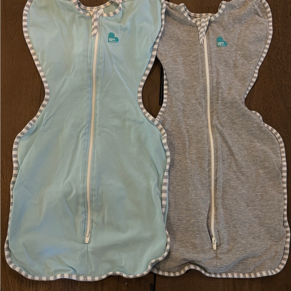 Small Love to Dream Swaddles - Blue and Gray